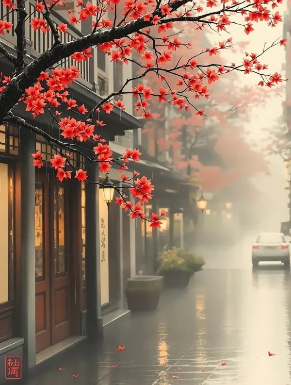 《半城烟雨海棠红》都市小说封面